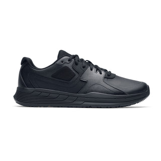 A pair of black unisex Condor II Shoes for Crews trainers with a superior slip-resistant outsole and a breathable upper.