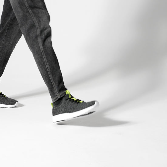 The Everlight™ ECO Mens Black/Grey from Shoes For Crews are slip-resistant, breathable, lightweight trainers made from recycled materials,  product video.